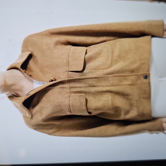 NWT Max Studio Utilatarian Zip/Button Closure Faux Suede Jacket XL Camel - Picture 1 of 14